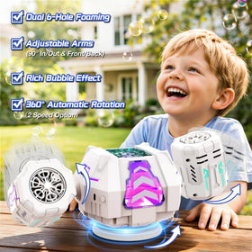 Cossy bubble machine uses a 420ml tank for longer bubble sessions.