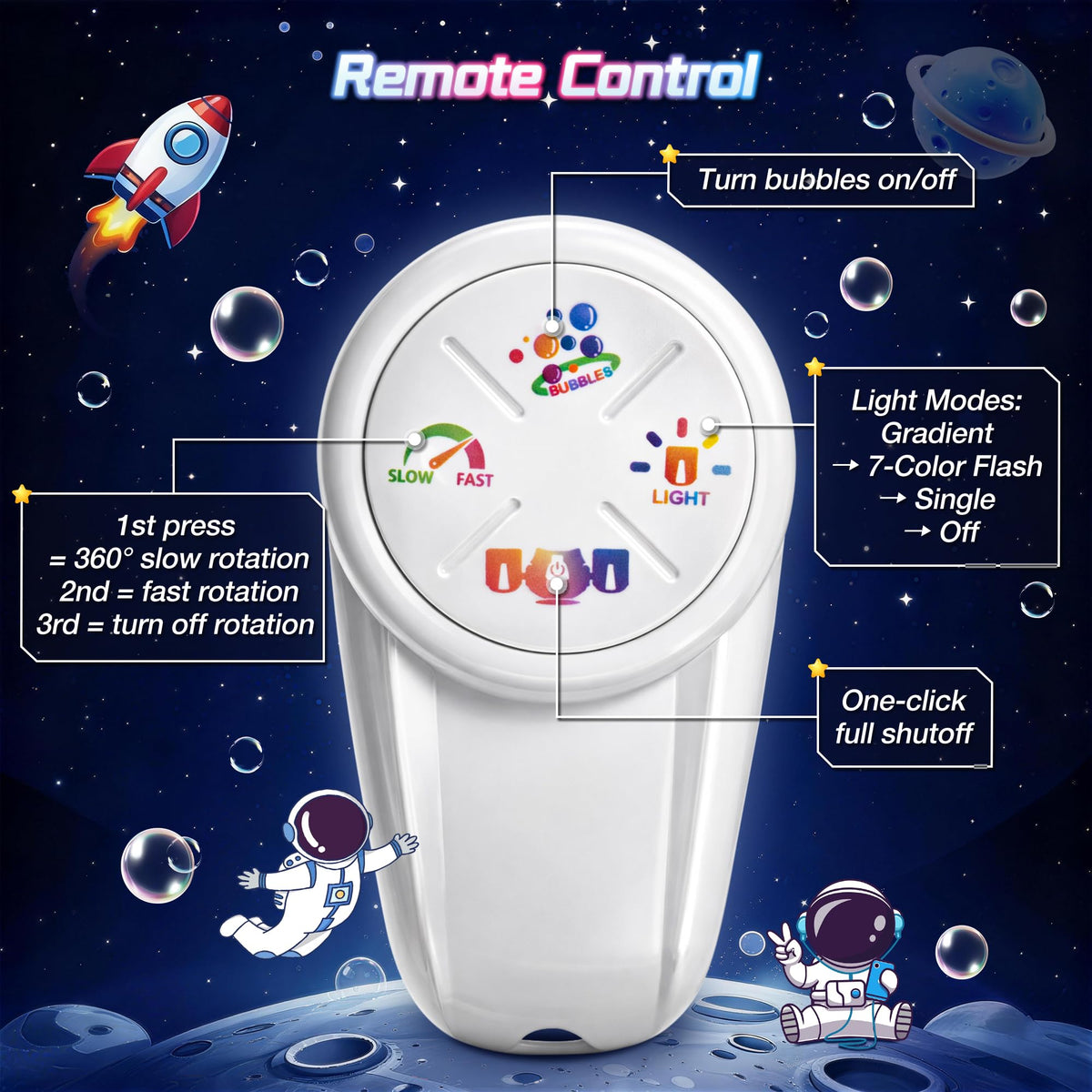 Cossy bubble machine is compact and ideal for poolside or camping.