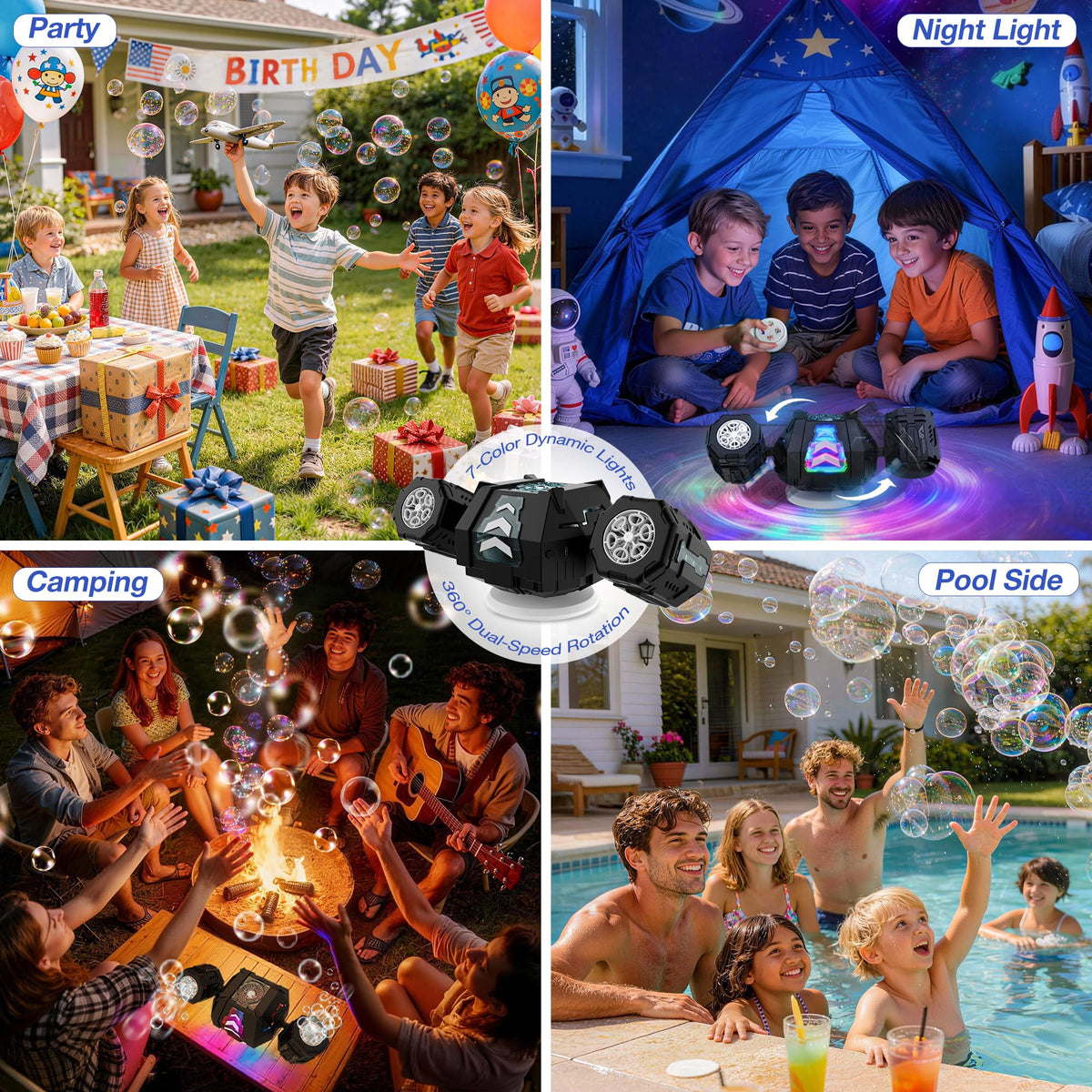 Cossy bubble machine remote controls bubbles up to 40 meters outdoors