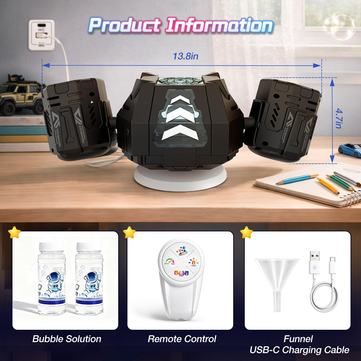 Cossy bubble machine controlled remotely for easy distant use