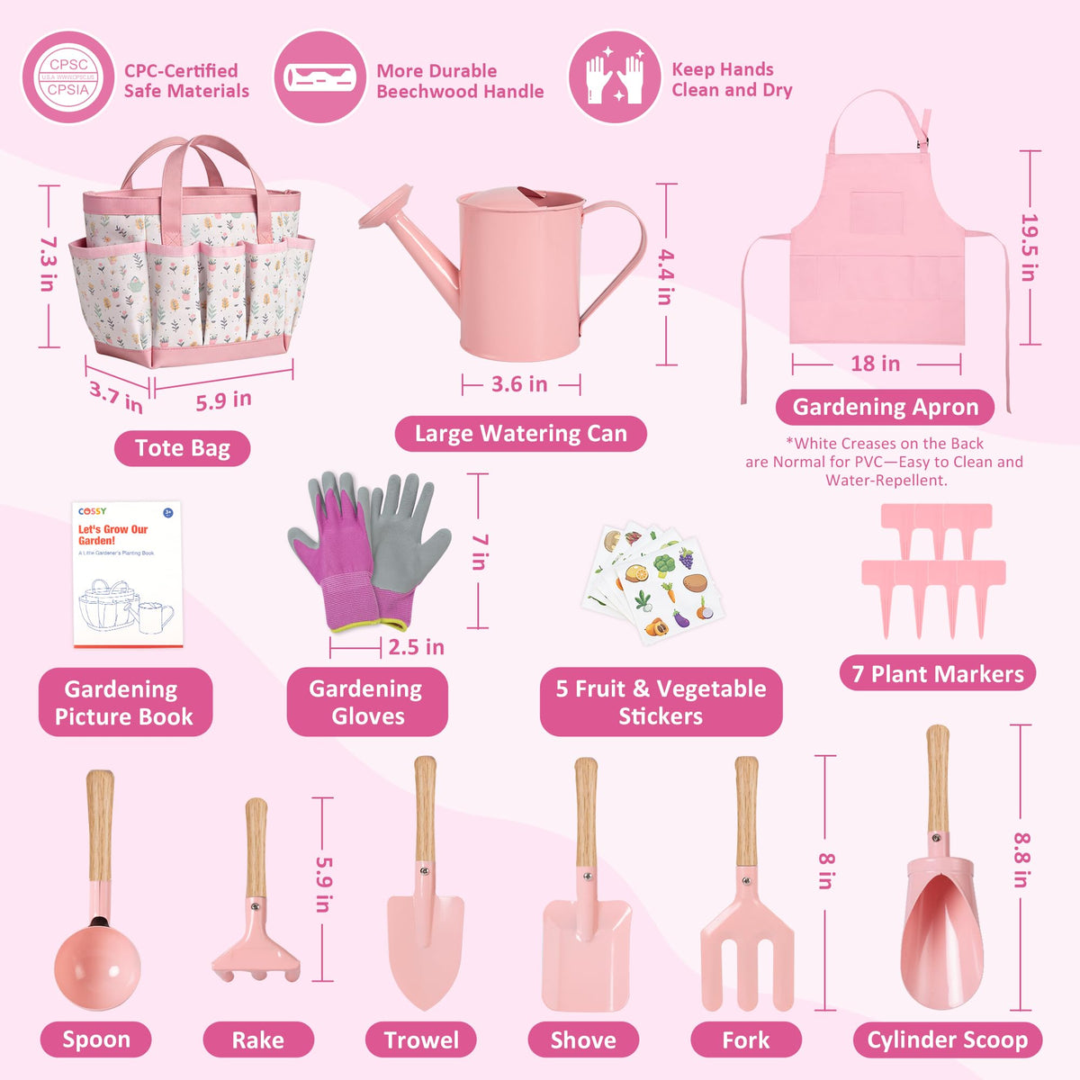 Cossy Kids Gardening Set fork tool designed for small hands and safety