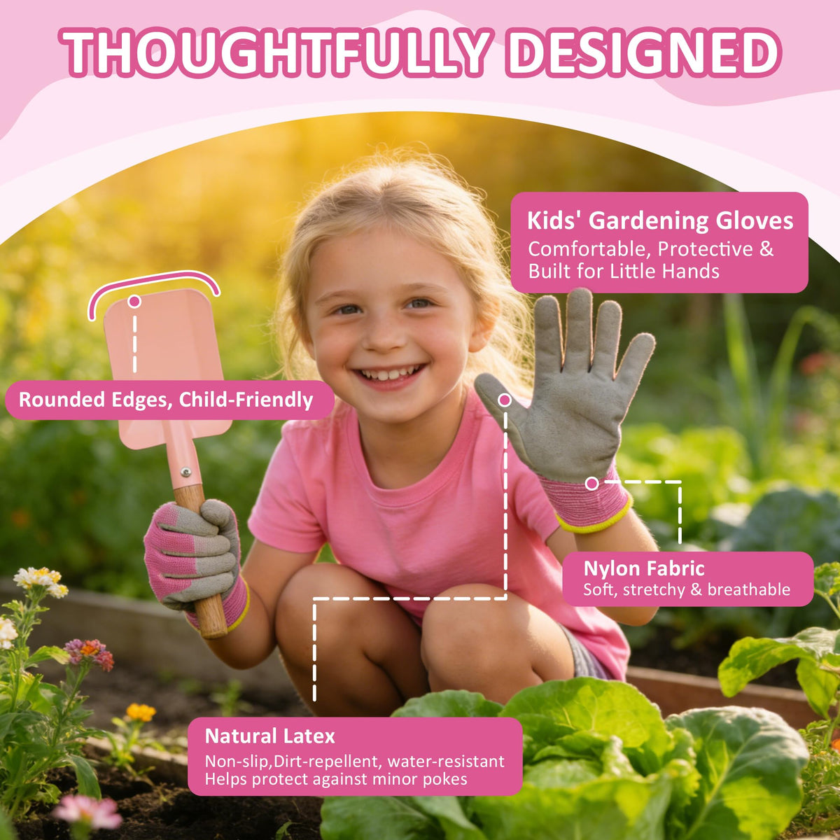Cossy Kids Gardening Set rake with beechwood handle built to last