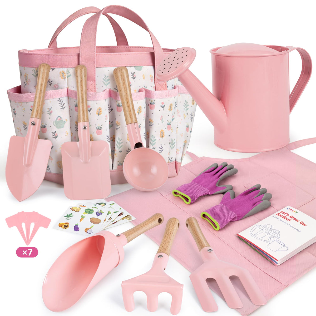Cossy Kids Gardening Set tote bag organizes tools for easy outdoor play