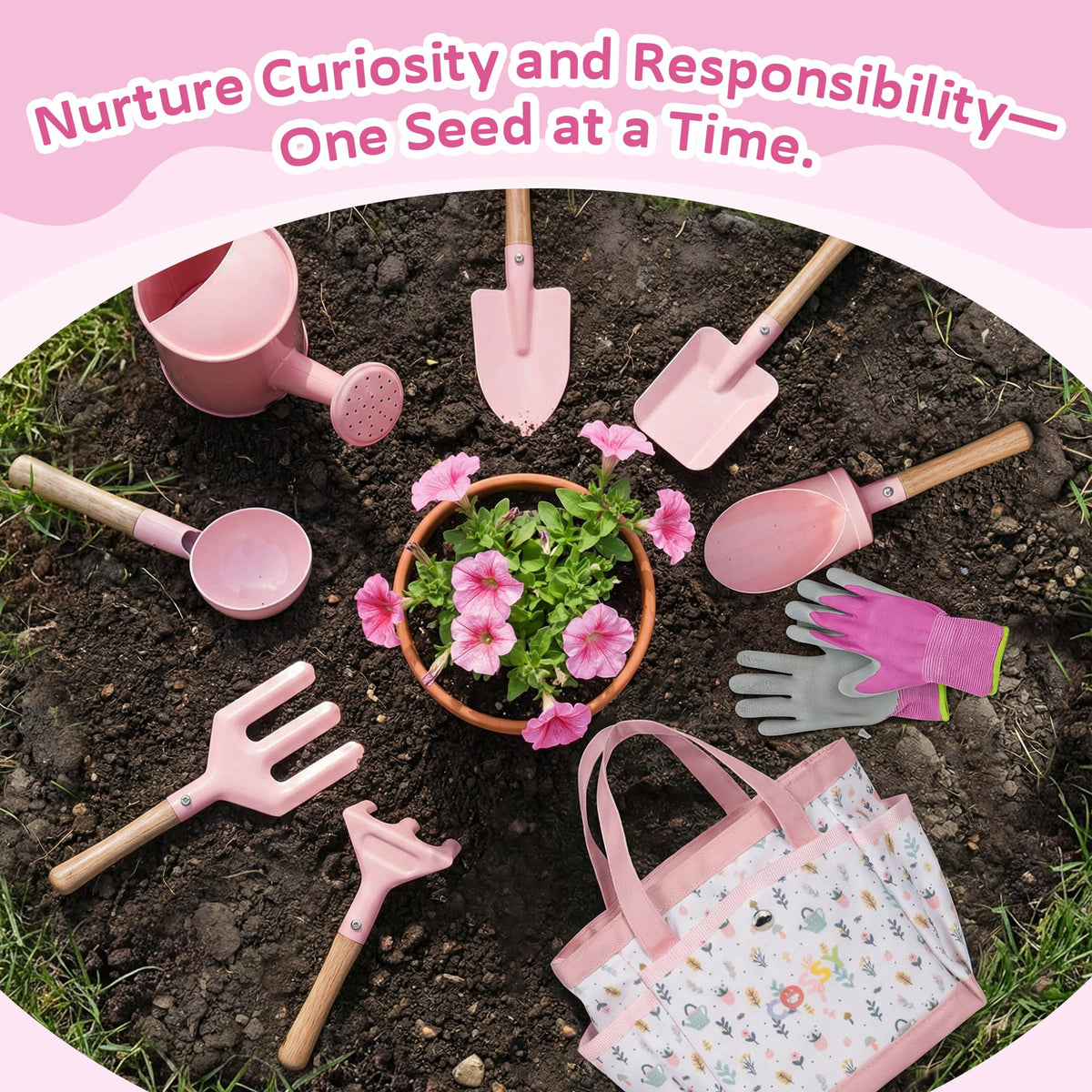 Cossy Kids Gardening Set watering can is light and easy for little gardeners
