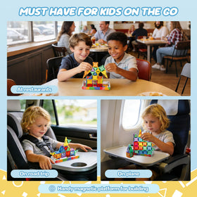 Cossy Mini Magnetic Tiles in colorful pieces inspire imaginative building and STEM play.
