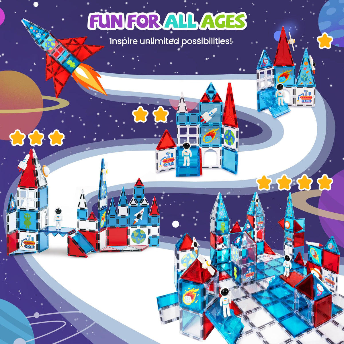 Cossy space tiles astronaut invites role play and motor practice