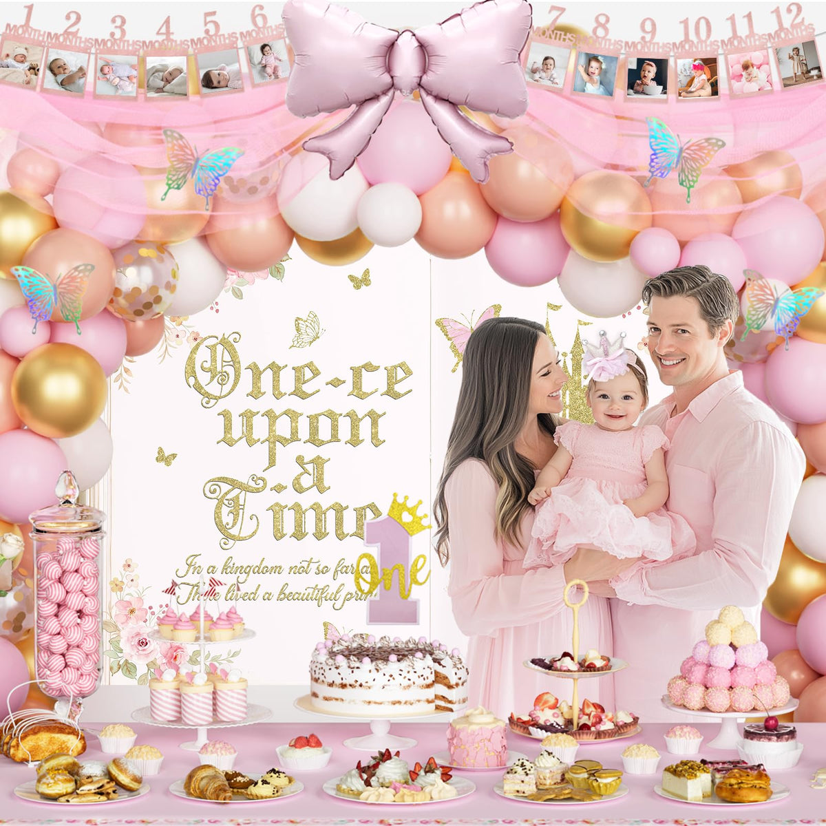 Costova Princess cake topper ties decor together with charm