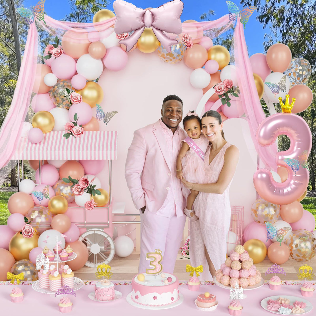 Costova Princess foil number 3 balloon adds festive numerals