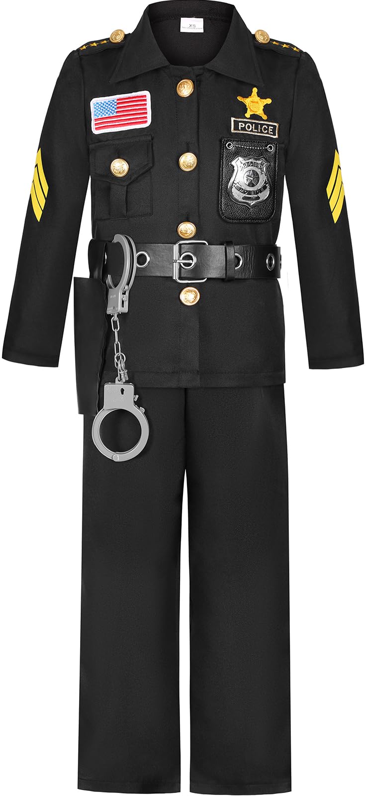 Costumerry police officer costume pants for comfortable all-day pretend play.