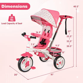 Costzon tricycle pink foldable footrests for comfortable positioning