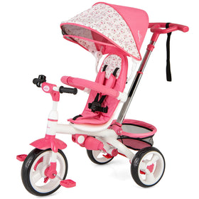 Costzon 6-in-1 tricycle pink packaged for easy assembly