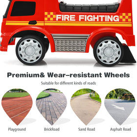 Costzon fire truck ride-on foot-to-floor design promotes leg activity