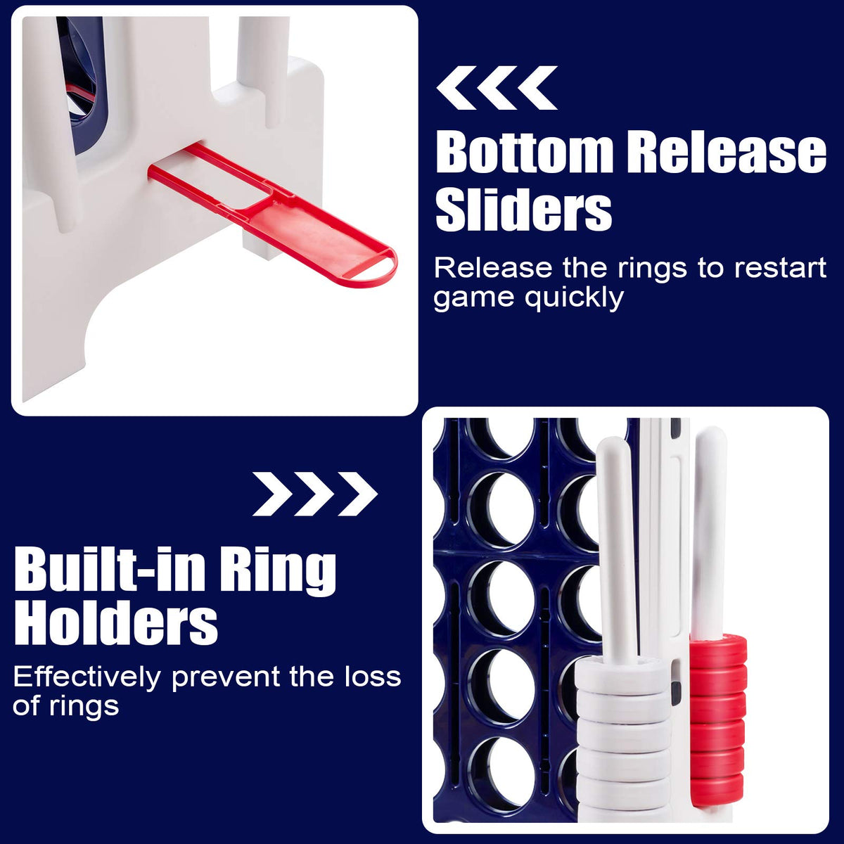 Costzon Giant 4-in-A-Row lightweight design for easy transport.