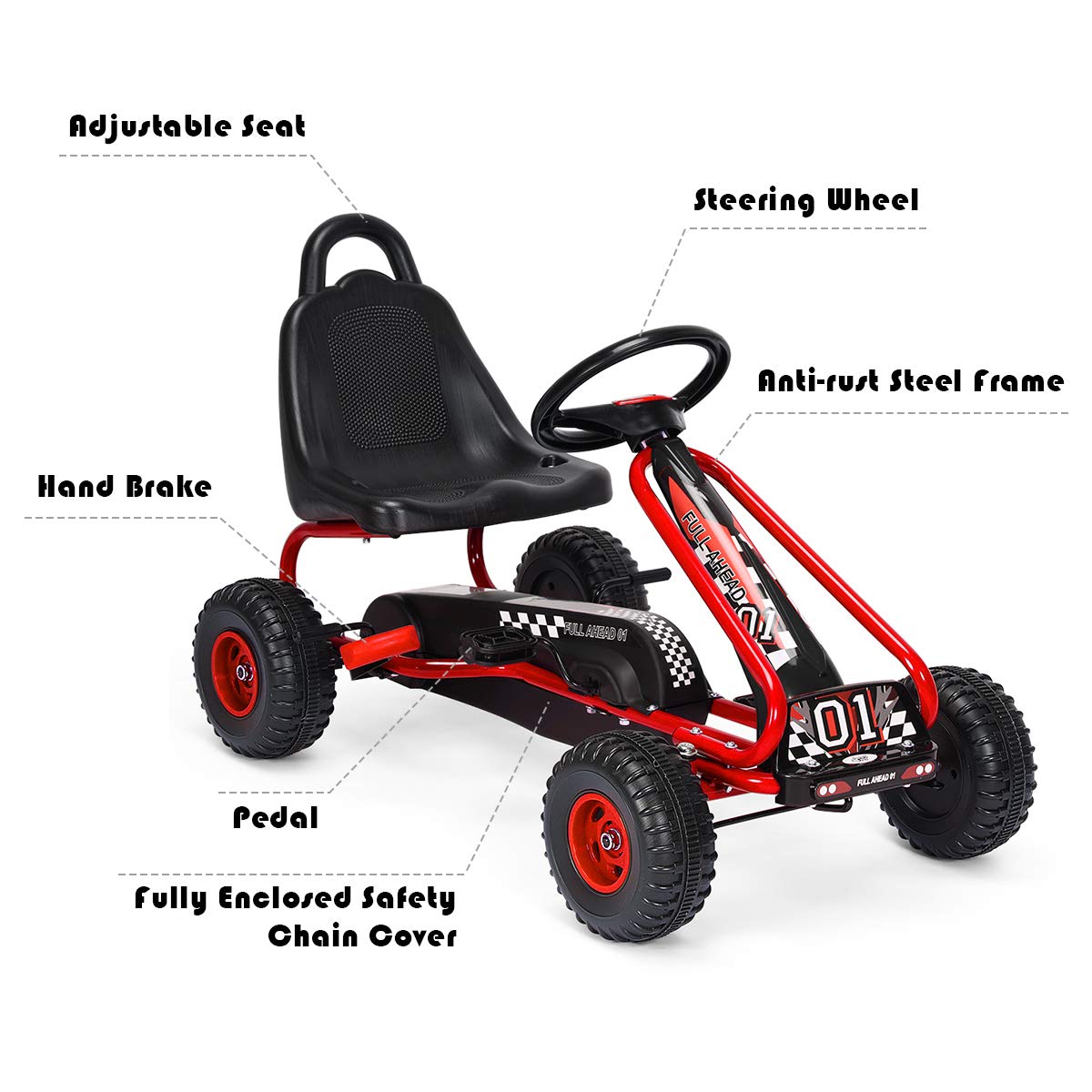 Costzon Go Kart robust construction supports active play outdoors.