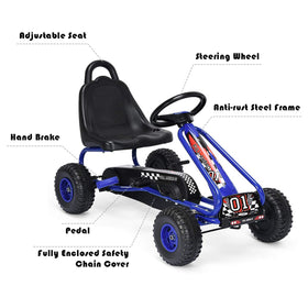 Costzon Go Kart enclosed chain cover prevents accidental injuries.