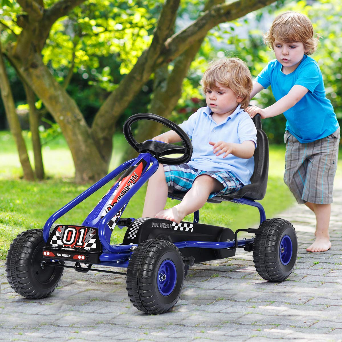 Costzon Go Kart pedal operation highlights battery-free propulsion and active play.