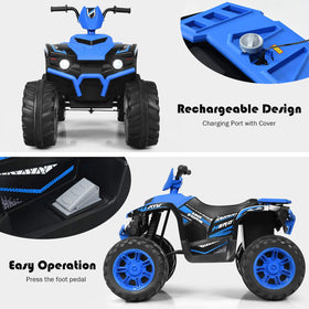 Costzon Kids ATV blue rear drive highlights improved traction for stable off-road fun