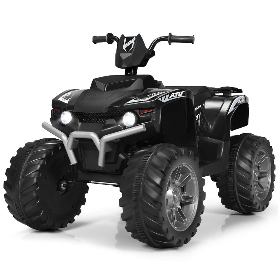 Costzon Kids ATV with LED headlights lighting the path for safe night riding