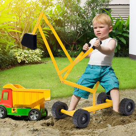 Costzon ride-on sand digger side view highlighting 360° rotatable seat for versatile exploration