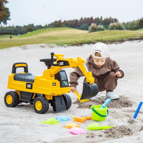 Costzon licensed Cat digger controls let kids steer and raise the arm safely.