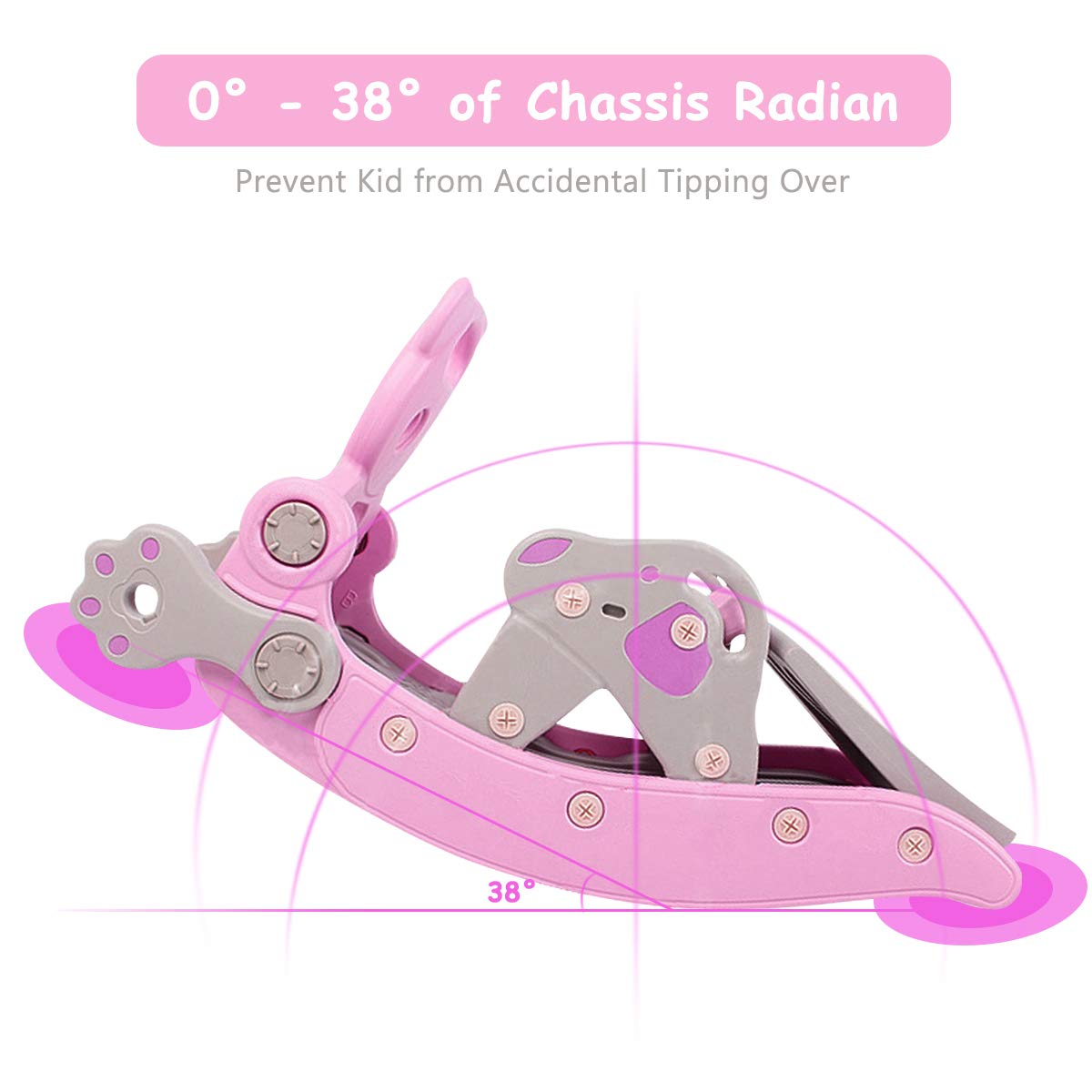 Costzon Pink Bear basketball hoop engaged for target practice and coordination.