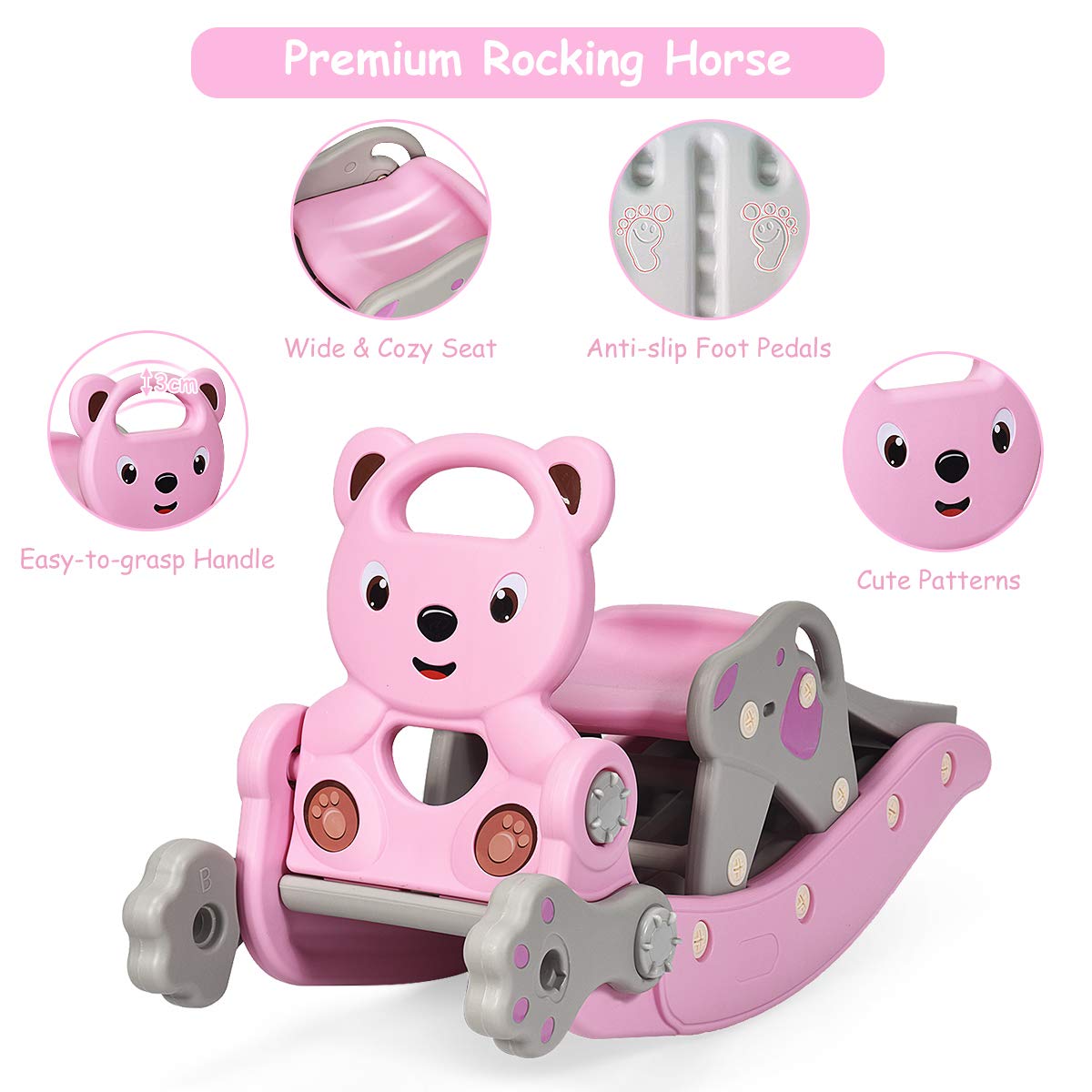 Costzon Pink Bear ring game for fine motor play and aim development.