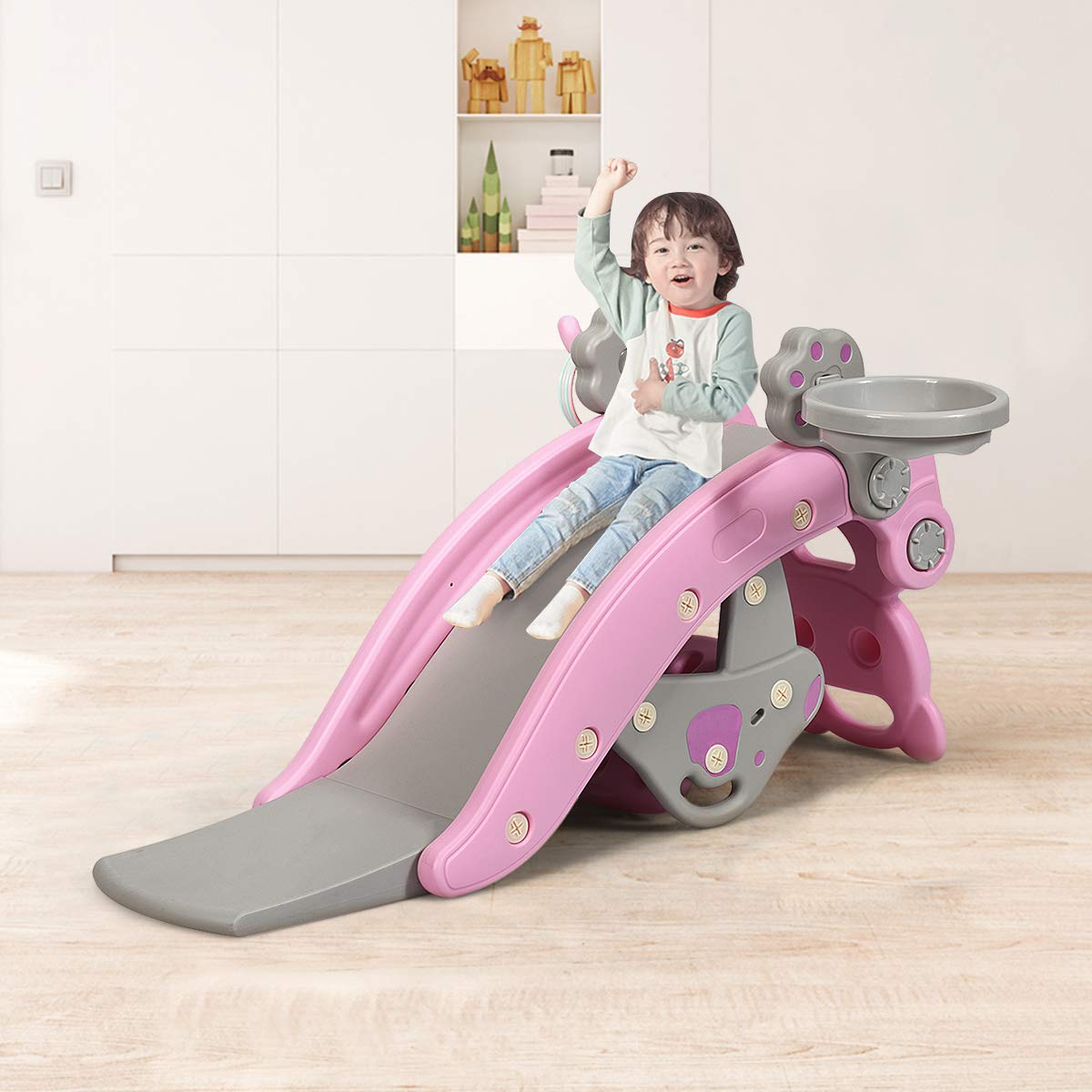 Costzon Pink Bear smooth-surfaced finish to minimize scrapes during play.