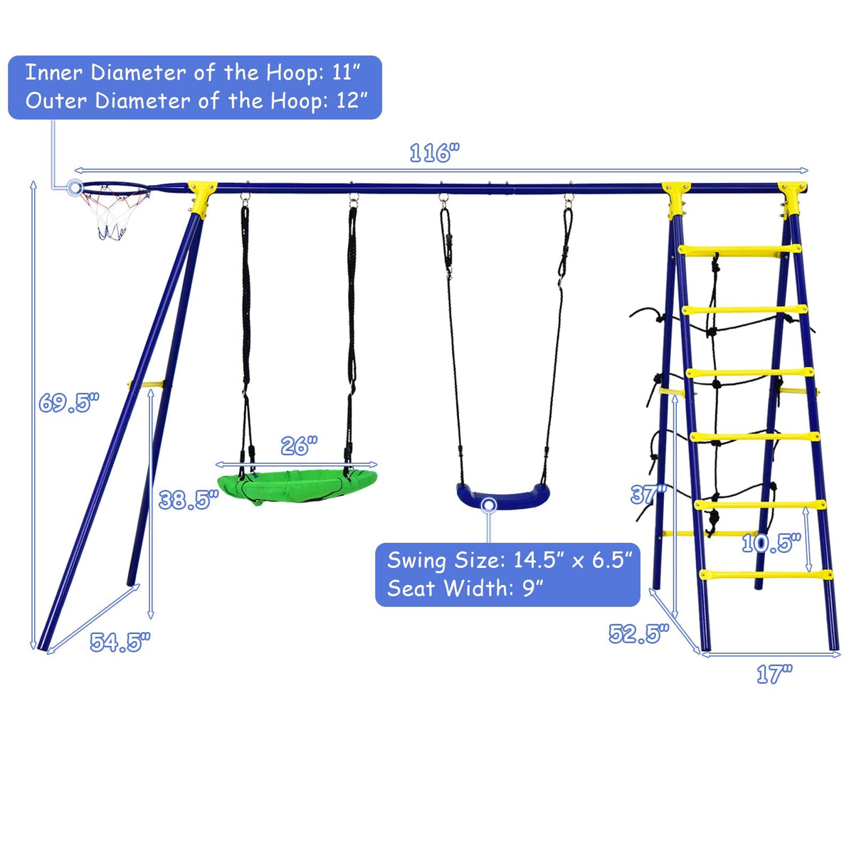 Costzon plastic belt swing ready for energetic kids