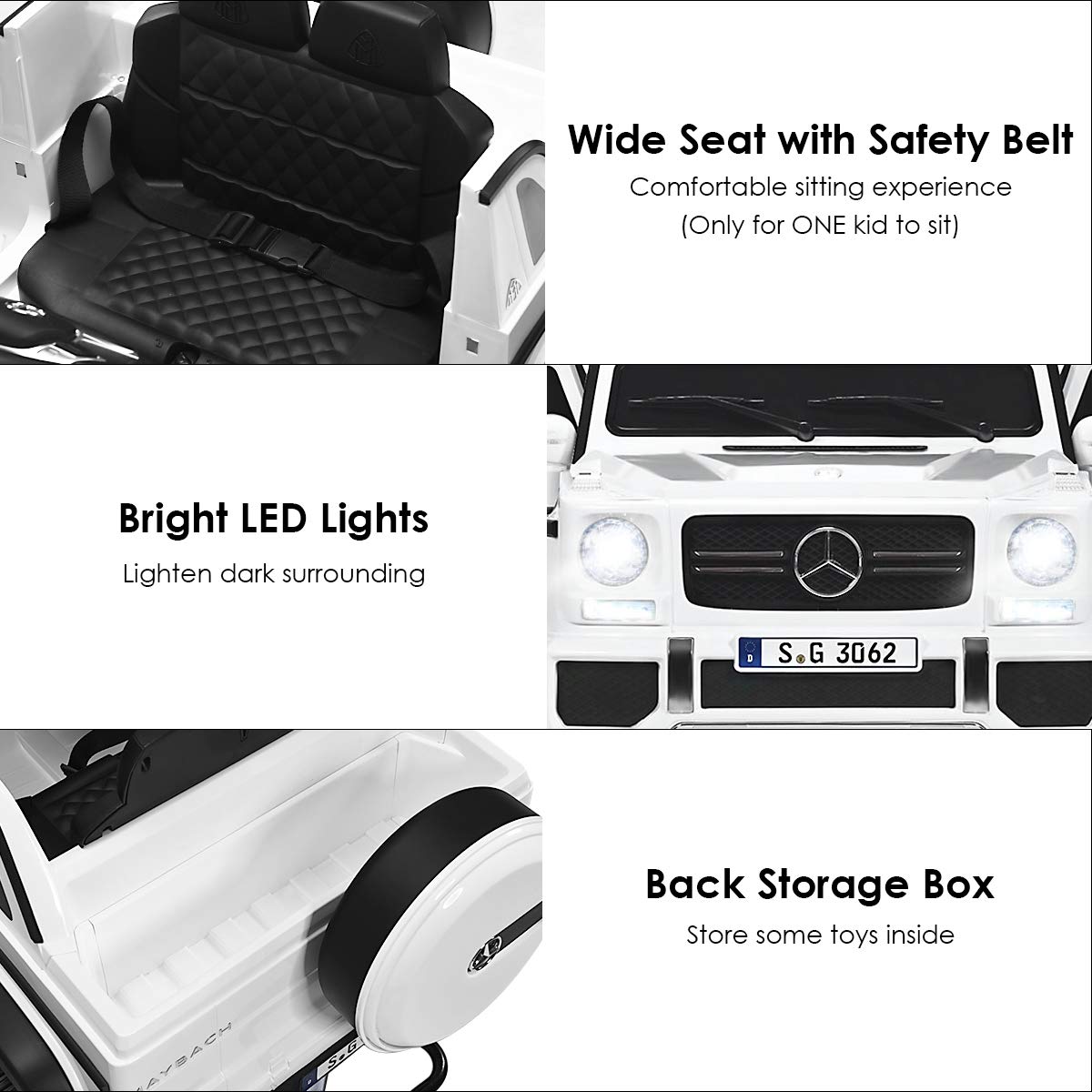 Costzon Mercedes Maybach LED lights illuminate evening playtime and excitement