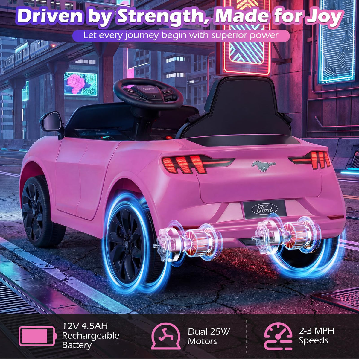 Costzon ride-on car pink foot-pedal accelerates smoothly