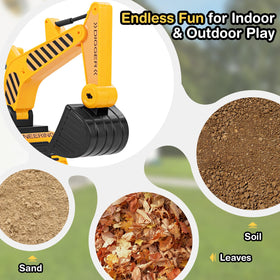 Costzon Ride On Excavator back arm handle supports precise digging movements.