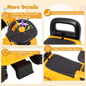 Costzon Ride On Excavator wear-resistant wheels ensure smooth rides.