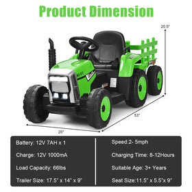 Costzon ride-on tractor with bright LED headlights for evening play