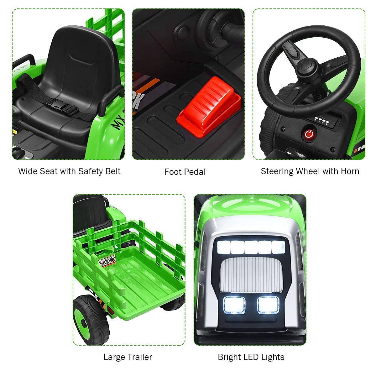 Costzon ride-on tractor remote control operation for parental guidance