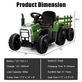 Costzon ride-on tractor USB port for music or stories during rides