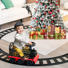 Costzon ride on train with steering wheel enables easy steering and interactive fun.