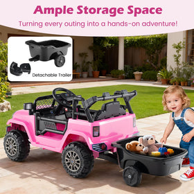 Costzon ride-on truck pink dashboard controls with USB port