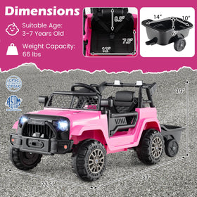 Costzon ride-on truck pink secure seat belt and doors