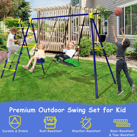 Costzon saucer swing close-up shows durable fabric and sturdy frame