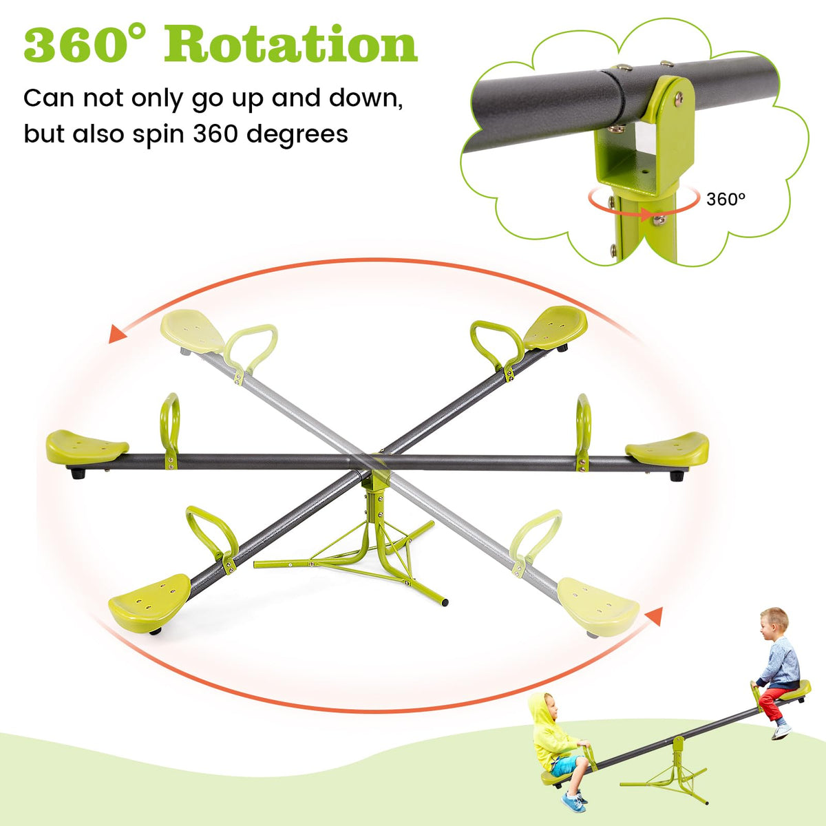 Costzon teeter-totter soft foam handles provide comfy grips