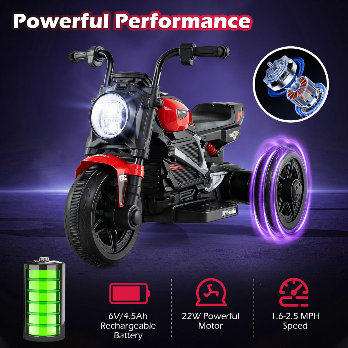 Costzon-toddler-motorcycle audio system with 10 songs and 2 stories