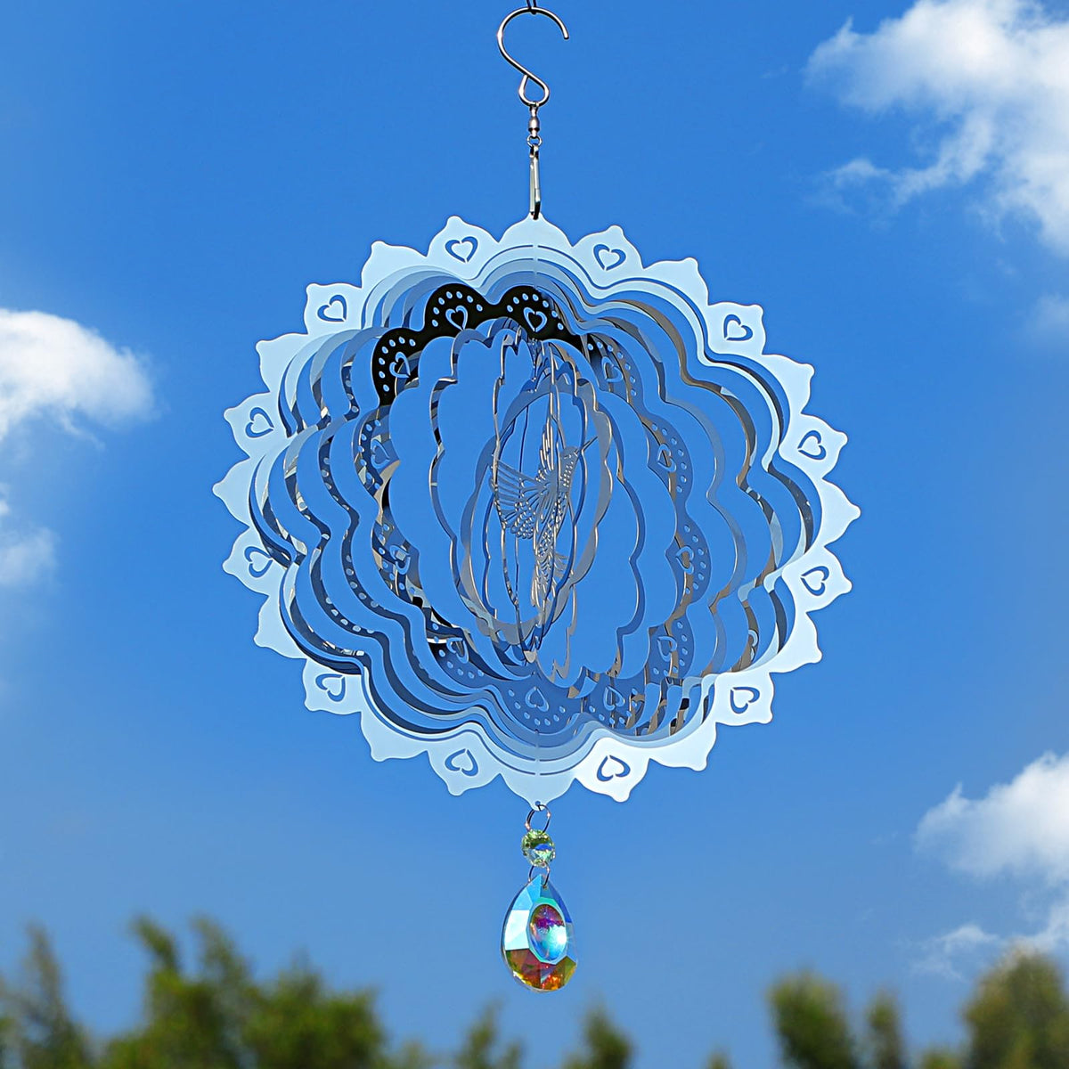 CosyCorner bird-deterrent spinner helps deter birds by reflecting light.