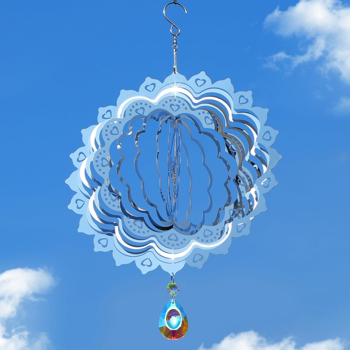 CosyCorner crystal pendant catches sunlight for added sparkle.