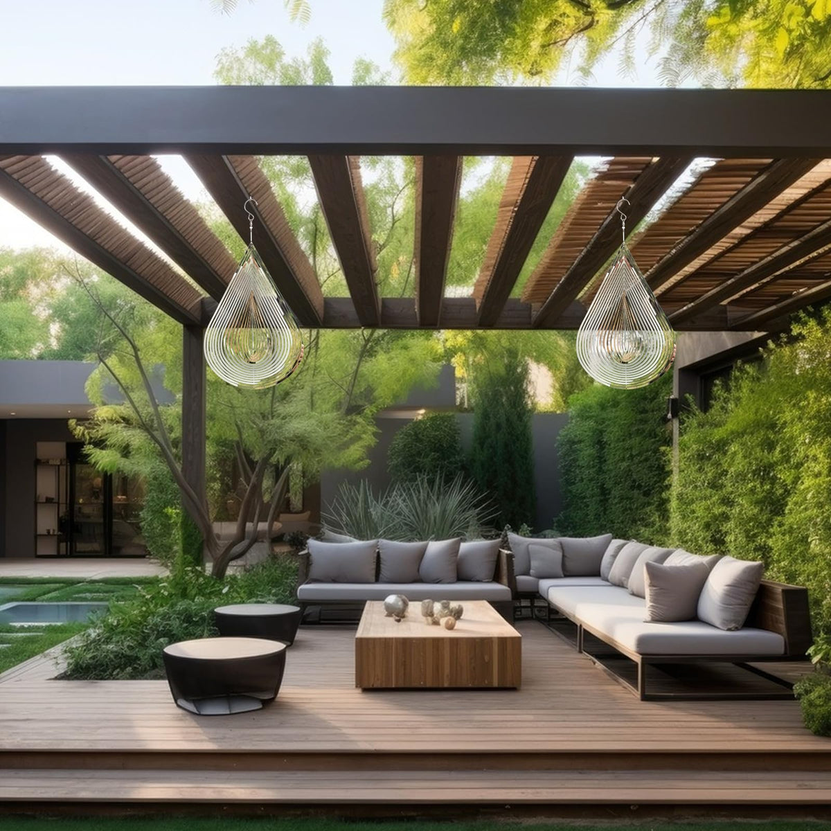 CosyCorner wind spinner courtyard décor 12x8 design details.