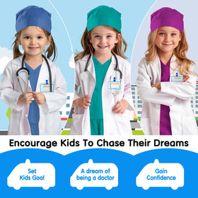 COTATERO doctor scrubs shirt pocket detail; realistic V-neck top and pockets for role-play.