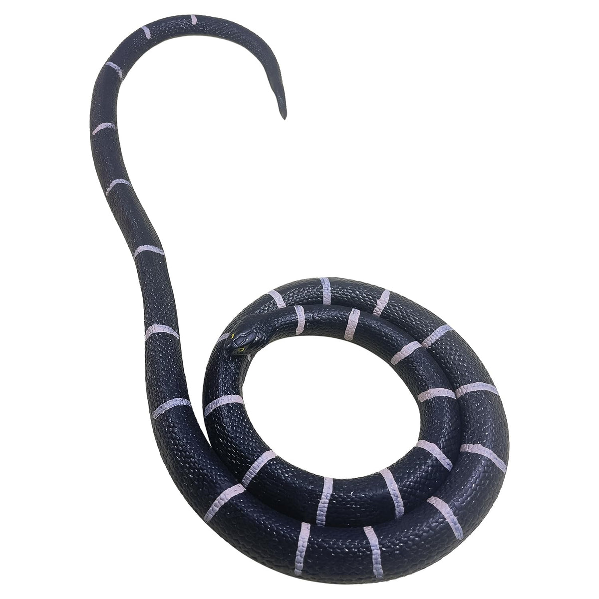 COTOSEY 53-inch striped snake looks lifelike for pranks and Halloween.