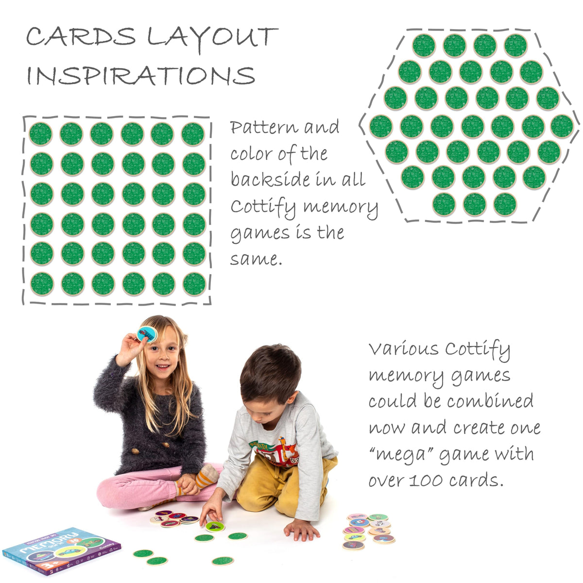 Cottify silk-painted wooden cards provide smooth handling and durability.