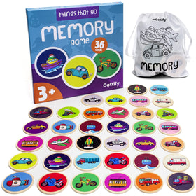 Cottify transport memory matching game with 36 cards for engaging early learning.