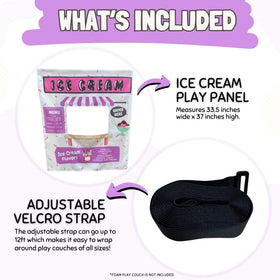 Couch Swag Bright ice-cream-store design encourages joyful pretend play.