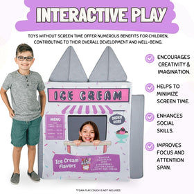 Couch Swag Ice Cream Store Panel with doorway pole compatibility for versatile setup.